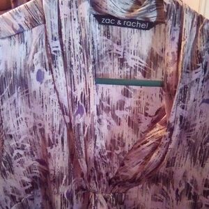 Zac & Rachel Women's Purple Patterned Blouse